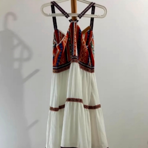 Stand Out in Our Chic White & Red Striped Cami Dress! - Picture 1 of 2